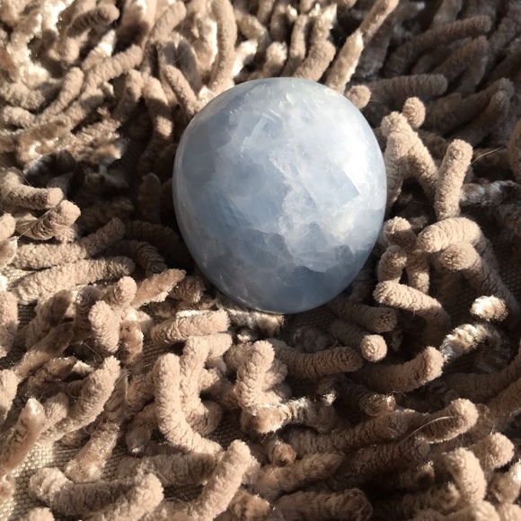 New Blue Calcite Palm Gemstone - Picture 2 of 5